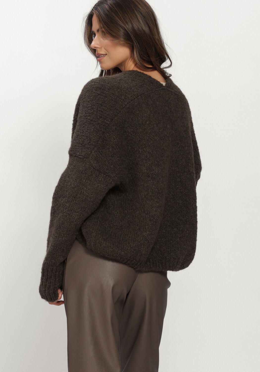 Donkergroene KNIT-TED Vest BECKY CARDIGAN - large