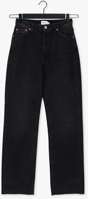 Zwarte NA-KD Straight leg jeans STRAIGHT HIGH WAIST RAW HEM JE - large