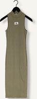 Groene CALVIN KLEIN Maxi jurk WASHED RIB LABEL LONG DRESS Groene CALVIN KLEIN Maxi jurk WASHED RIB LABEL LONG DRESS - medium