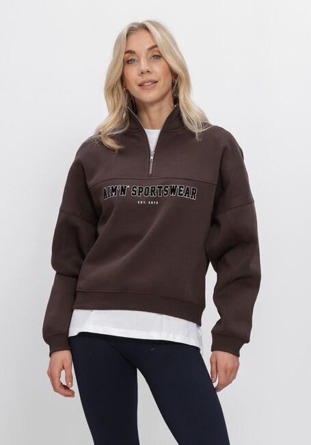 Bruine AIM'N Trui VARSITY SWEAT HALF ZIP - large