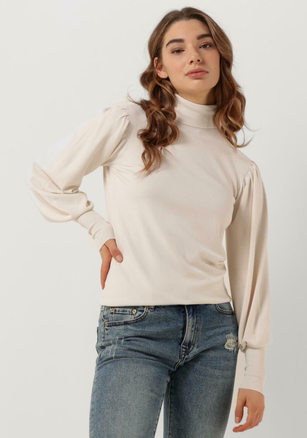ecru summum coltrui pullover puffy sleeves circular knit