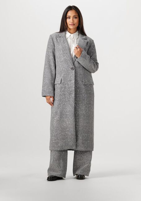 Zilveren ALIX THE LABEL Mantel LADIES WOVEN SEQUIN LONG BLAZER - large