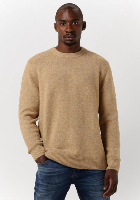 Camel SCOTCH & SODA Trui SOFT KNIT MELANGE CREWNECK PULL - large
