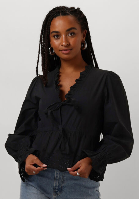 Zwarte NEO NOIR Blouses MATSI EMBROIDERY BLOUSE - large