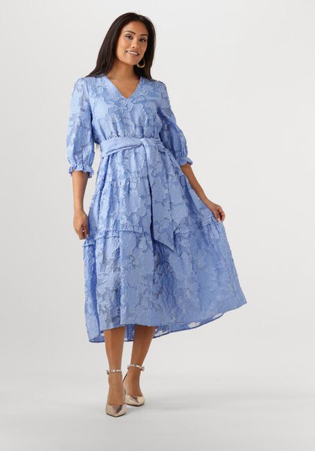 Lichtblauwe SELECTED FEMME Midi jurk SLFSADIE 3/4 MIDI DRESS - large