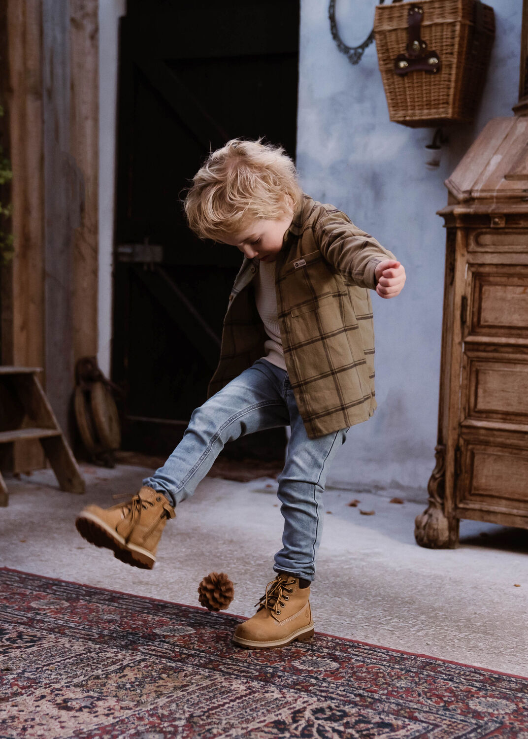 Beige DAILY7 Casual overhemd SHIRT LONGSLEEVE CHECK FLANEL - large