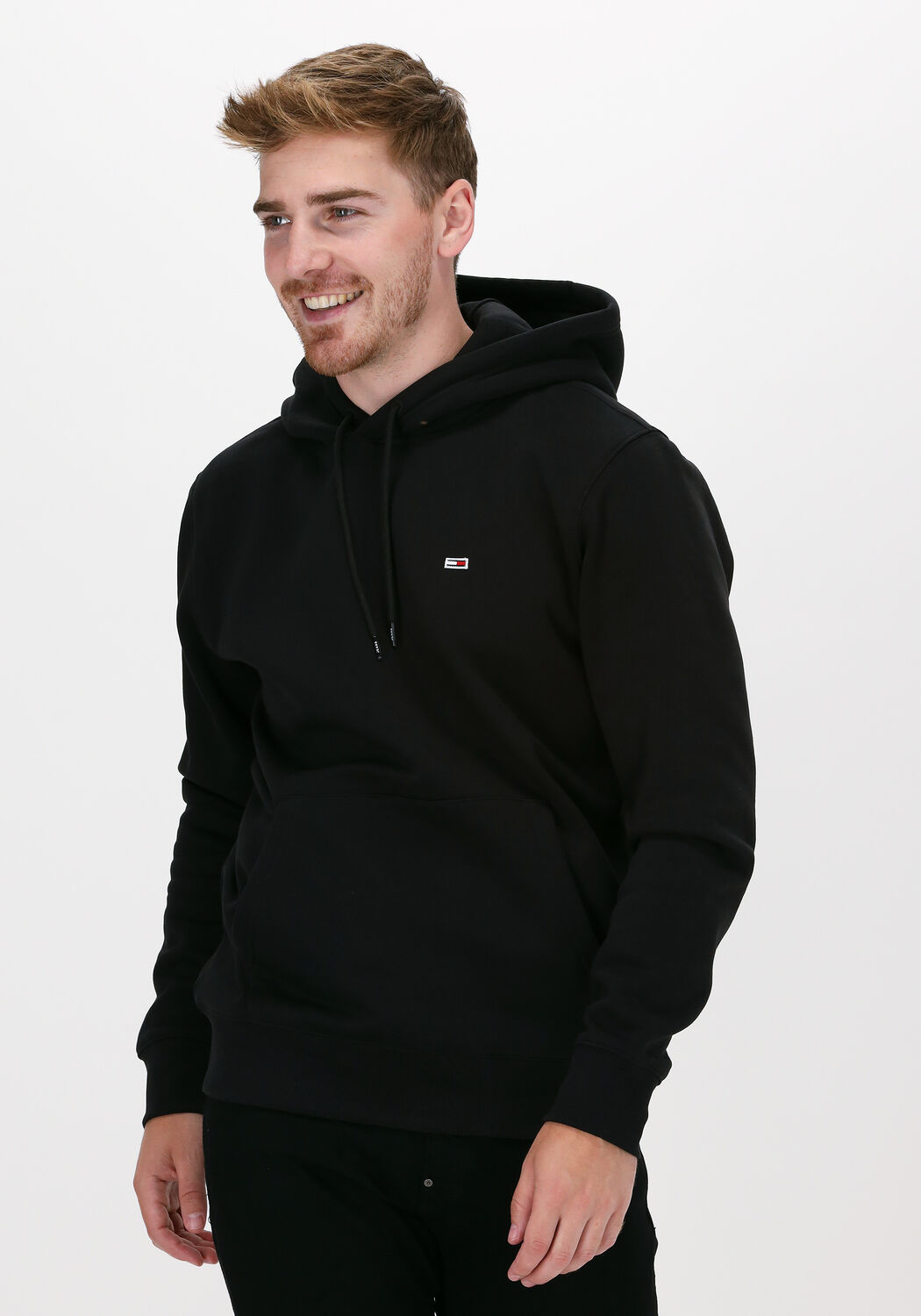 zwarte tommy jeans sweater tjm regular fleece hoodie