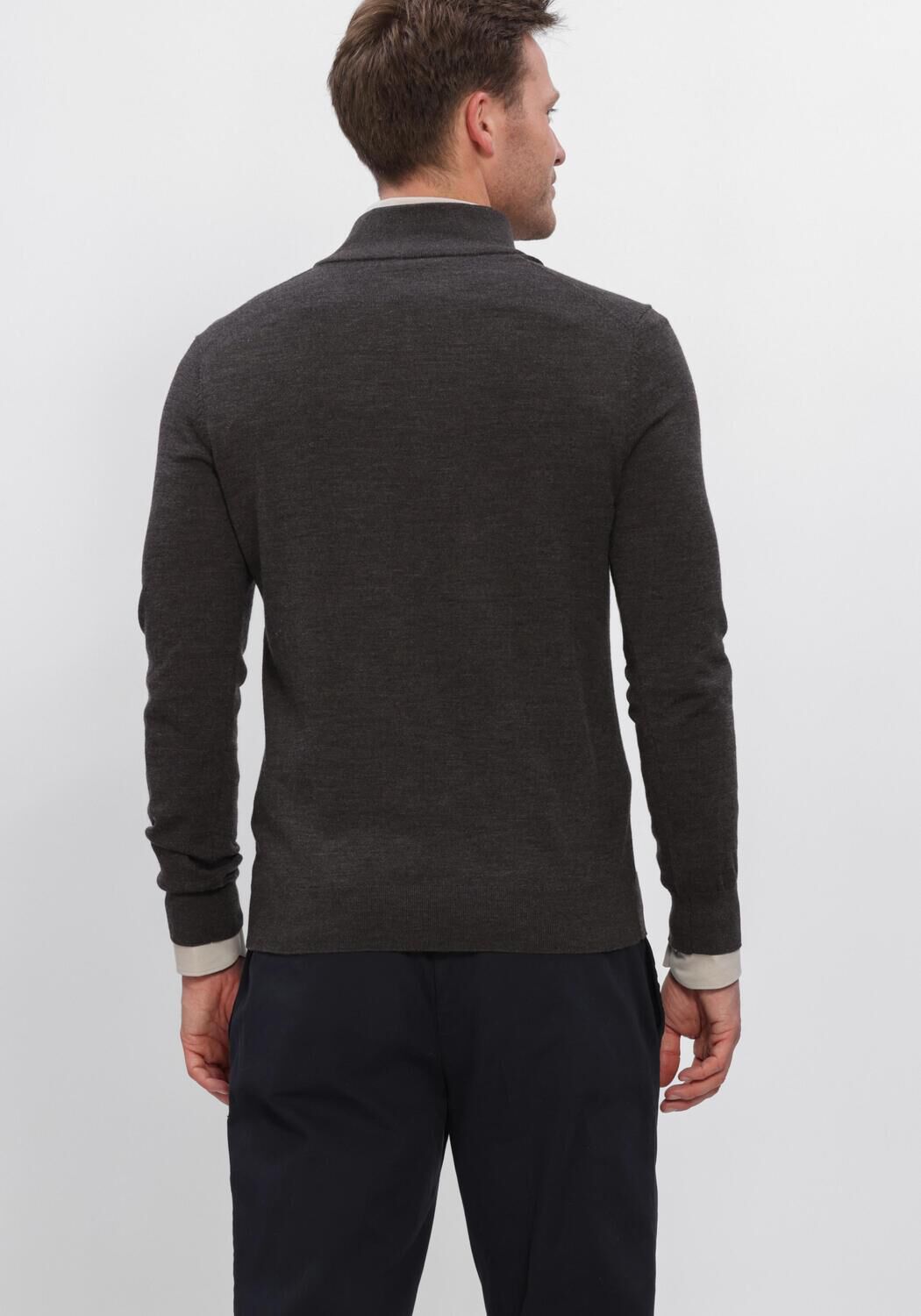 Antraciet PROFUOMO Trui EXTRAFINE MERINO - large