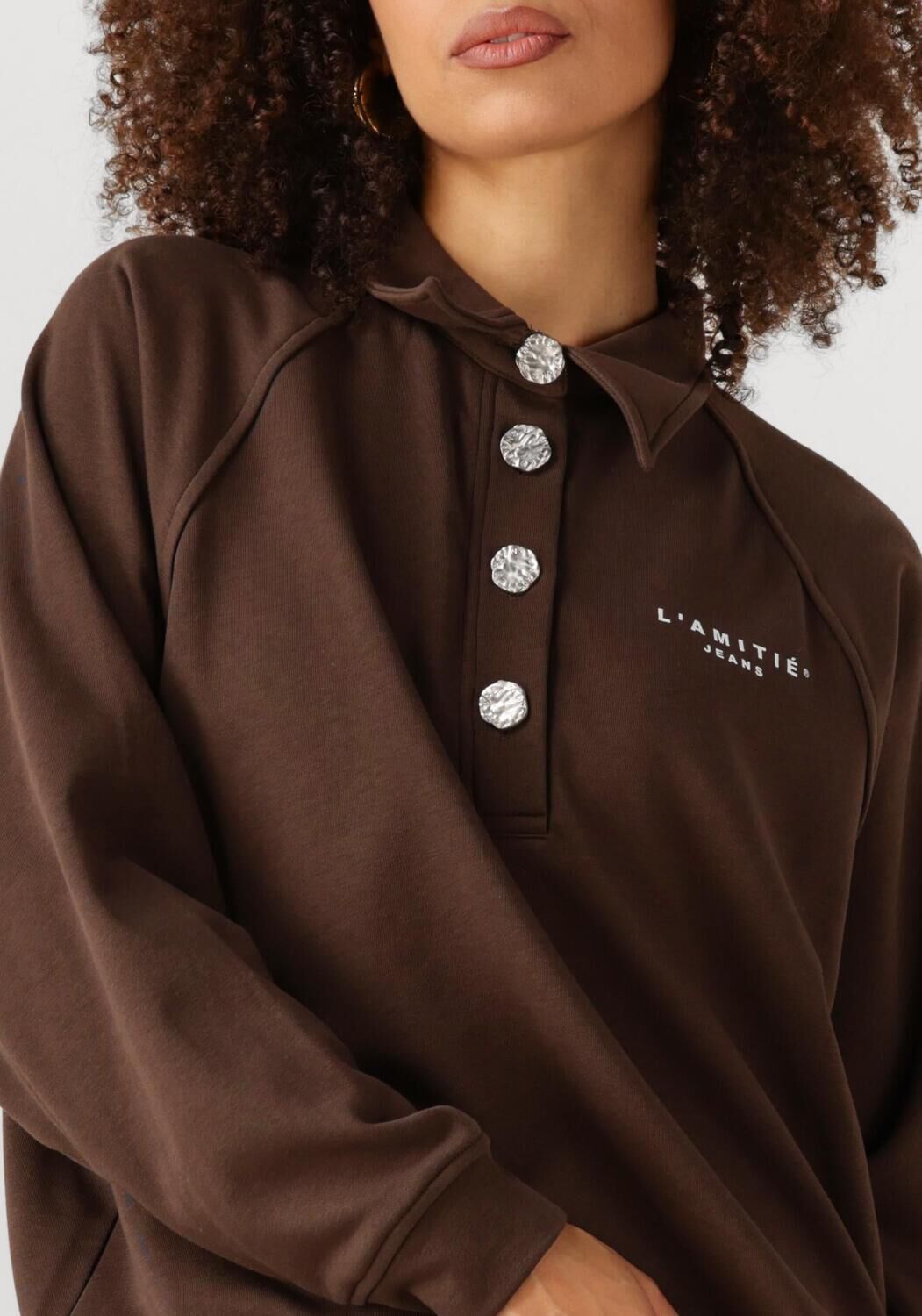 HAUTE L'AMITIÉ Dames Truien & Vesten Polo Logo Sweat Bruin