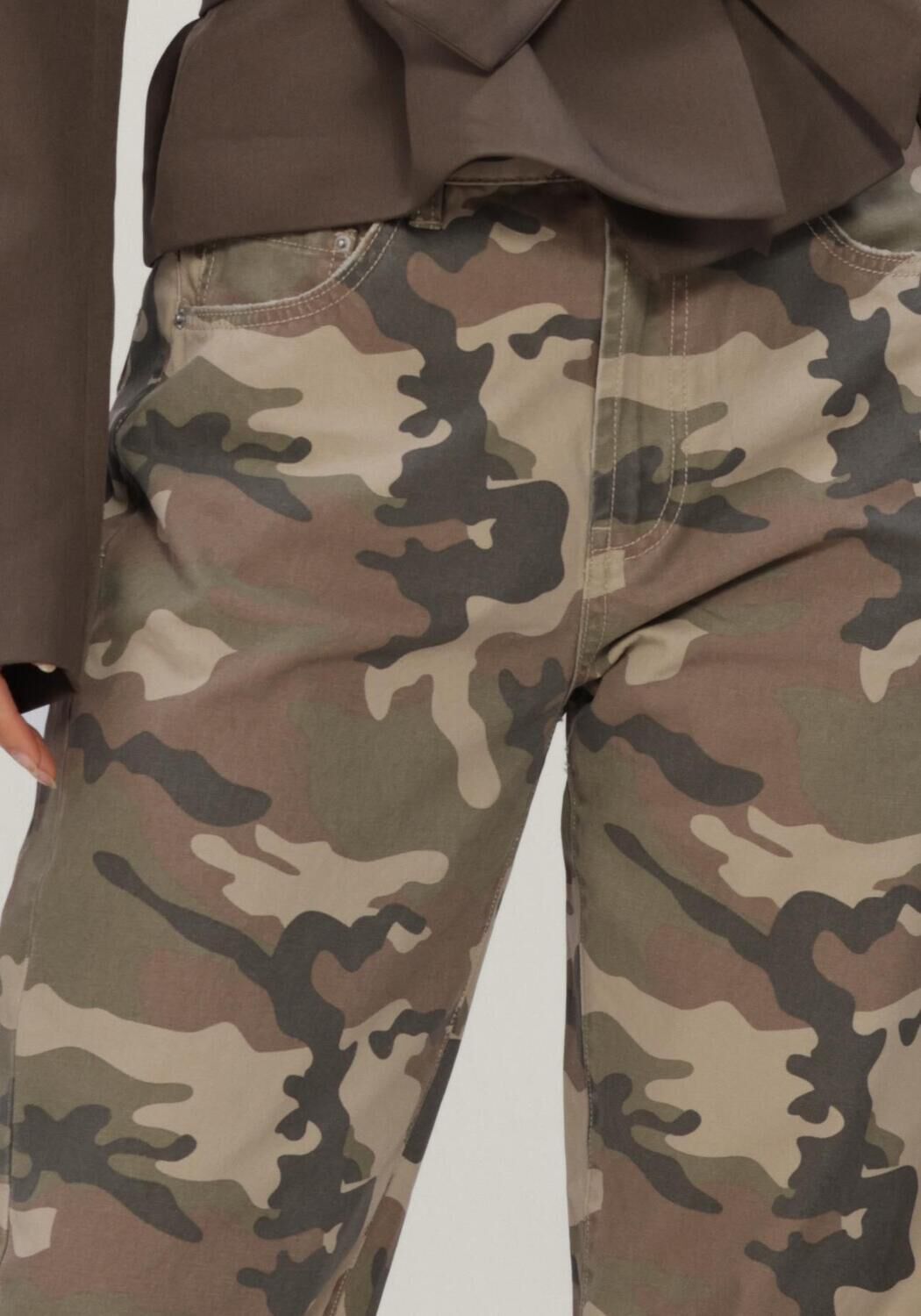 Multi CATWALK JUNKIE Straight leg jeans CAMO SUPER BARREL FIT JEANS - large