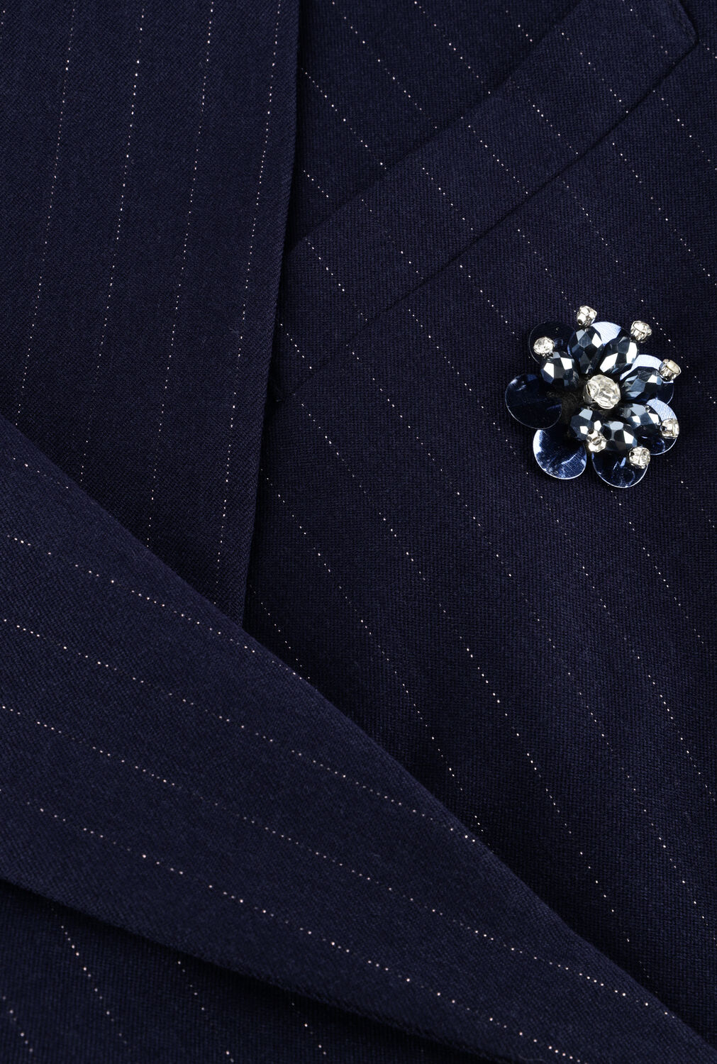 Donkerblauwe Y.A.S. Blazer YASMIDNIGHT LS SHORT BLAZER S. - large