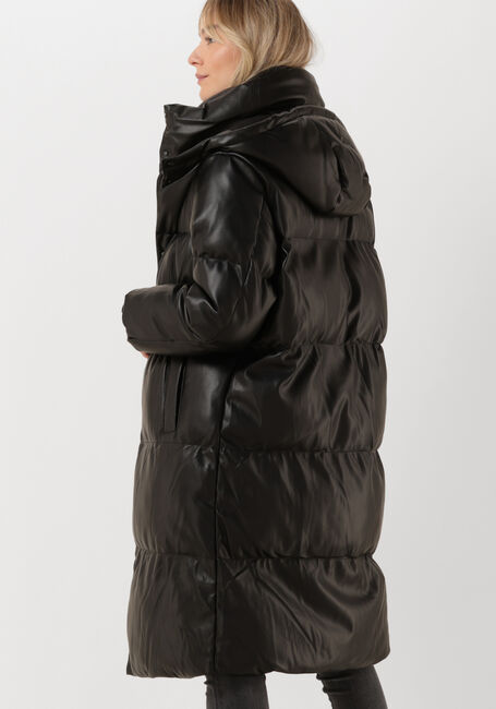 Zwarte GUESS Leren jas EMILIE LONG JACKET - large