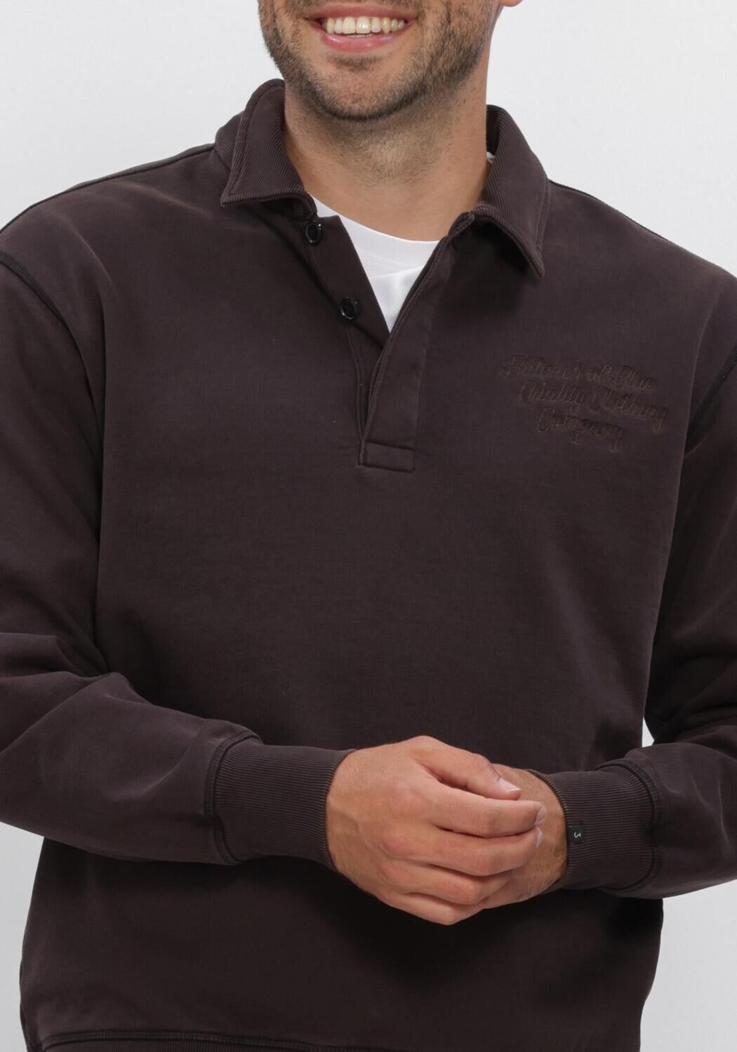 BUTCHER OF BLUE Heren Truien & Vesten Curl Sweat Polo Bruin