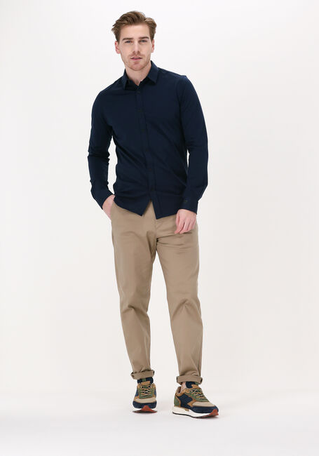 Donkerblauwe CAST IRON Casual overhemd LONG SLEEVE SHIRT TWILL JERSEY - large