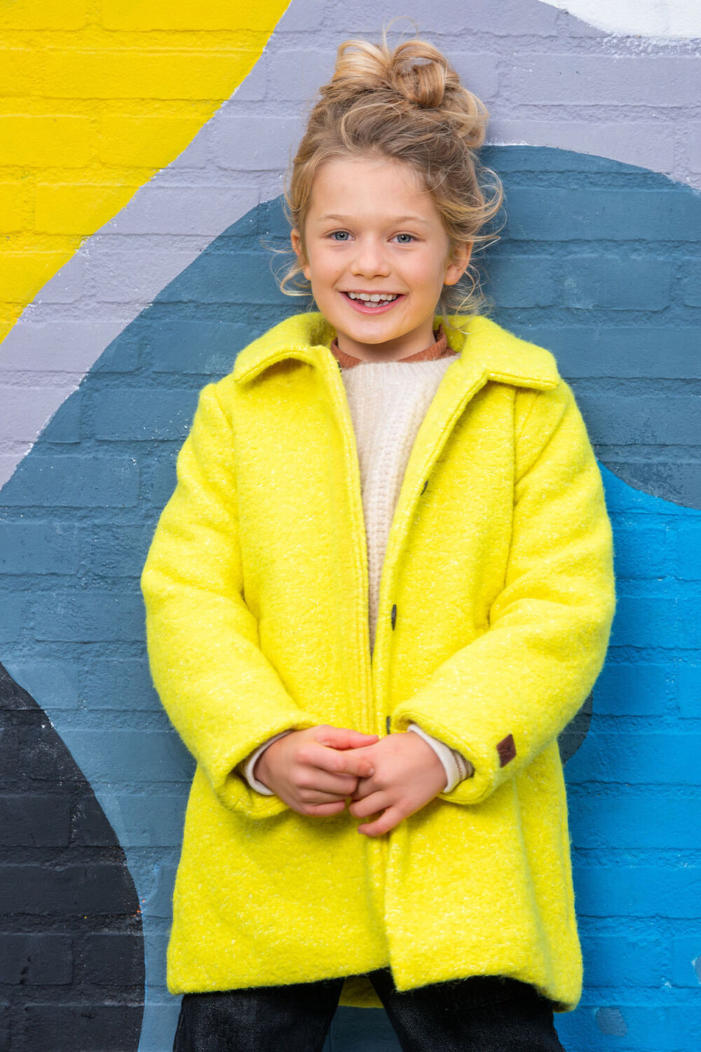 Gele LIKE FLO Mantel AMBER FLO GIRLS WOOL MIDI JACKET - large