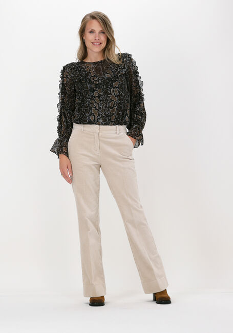 Ecru FIVEUNITS Flared broek CLARA 393 WINTER WHITE CORDURO - large