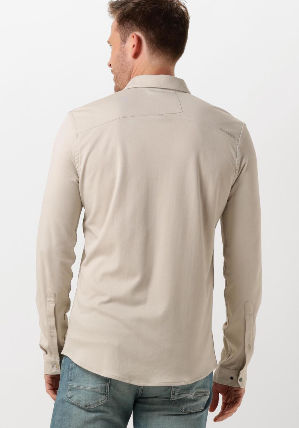 CAST IRON Heren Overhemden Long Sleeve Shirt Cf Tec Tone Interlock Jersey Beige