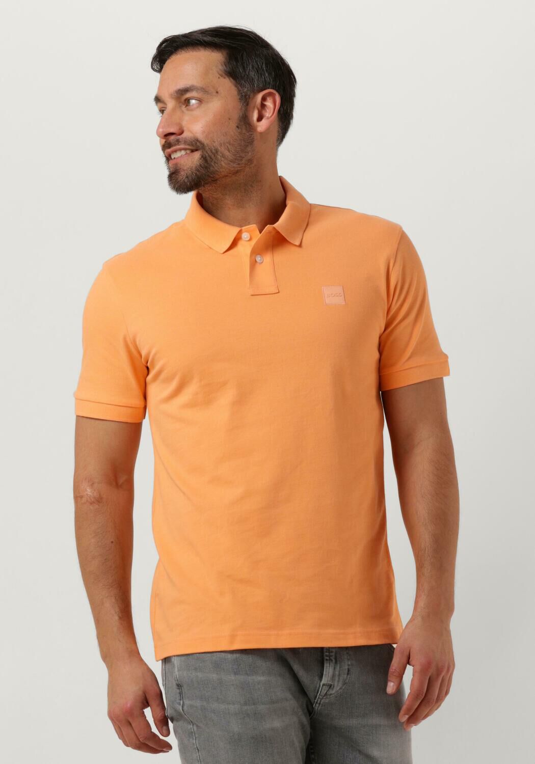 Hugo Boss Oranje Polo Shirt Korte Mouw Slim Fit Orange Heren