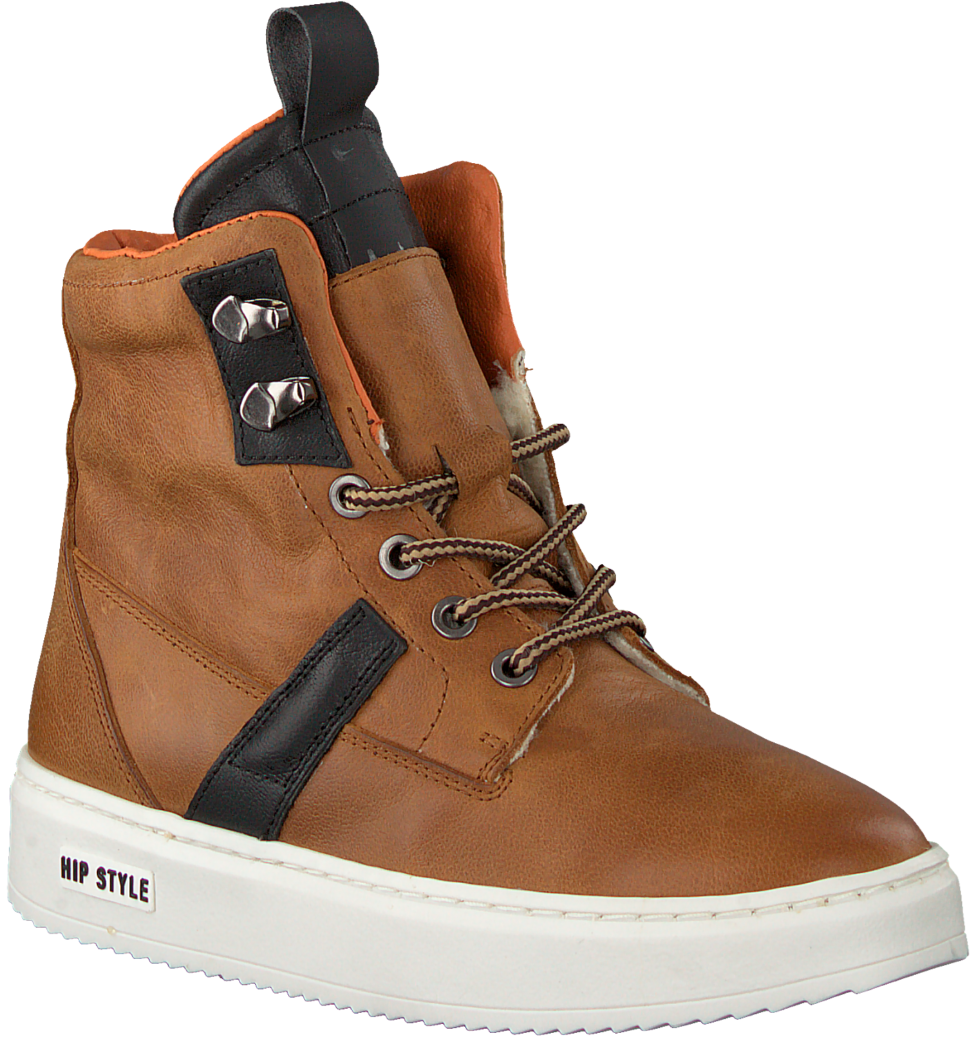 cognac leather sneakers