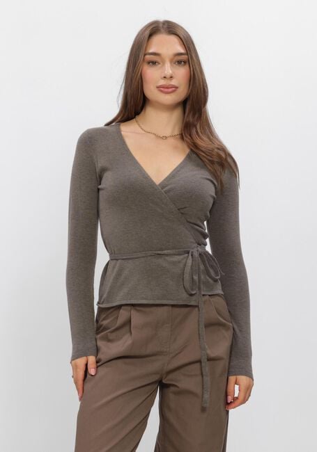 Taupe BOII STUDIOS Top MOSA WRAP KNIT - large