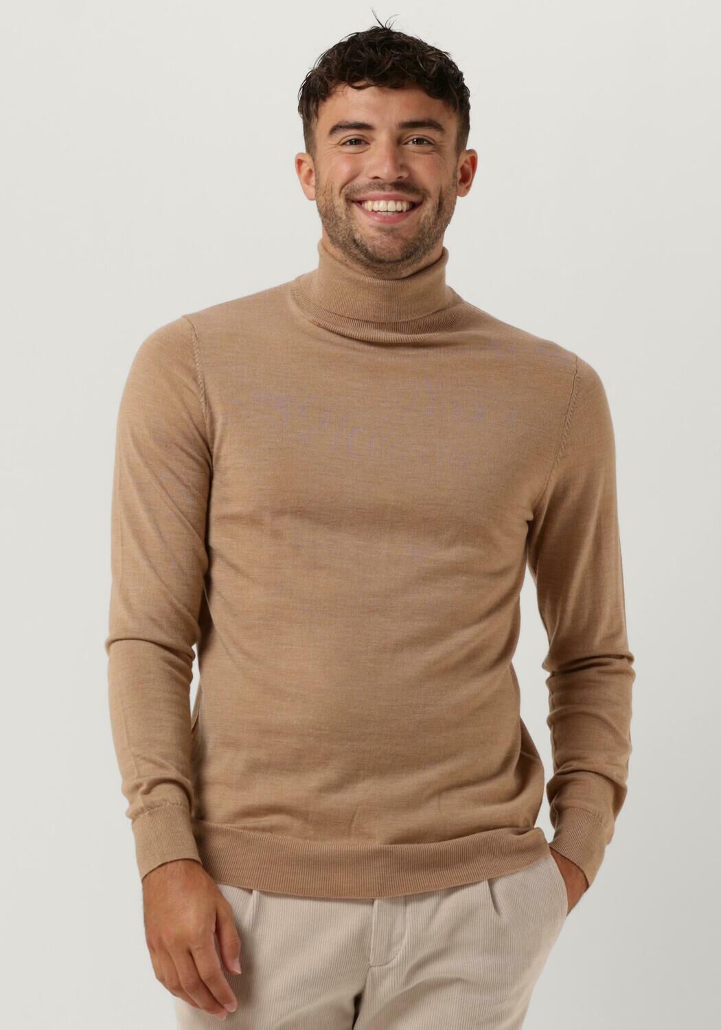 camel profuomo coltrui pullover roll neck