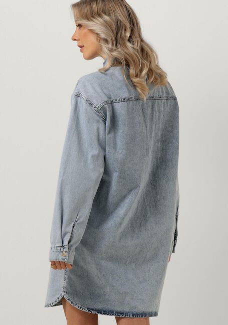 Blauwe ALIX THE LABEL Mini jurk LADIES WOVEN DENIM BLOUSE DRESS - large