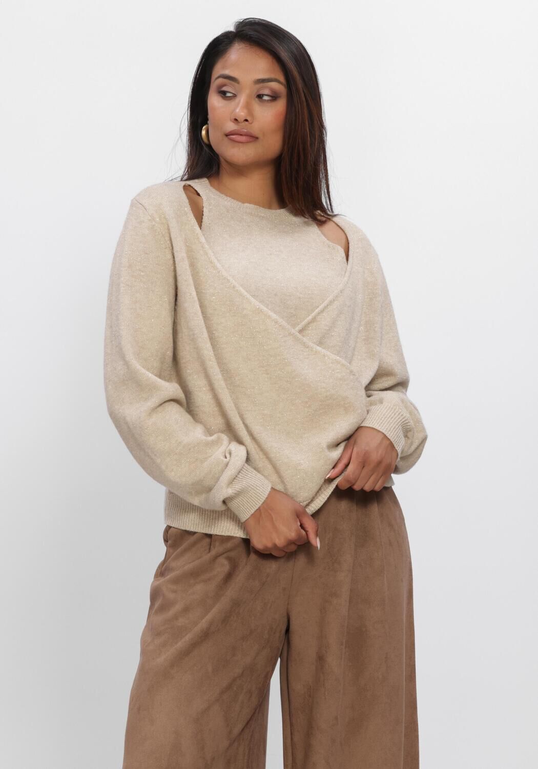 NUKUS Dames Truien & Vesten Merel Pullover Lurex Beige