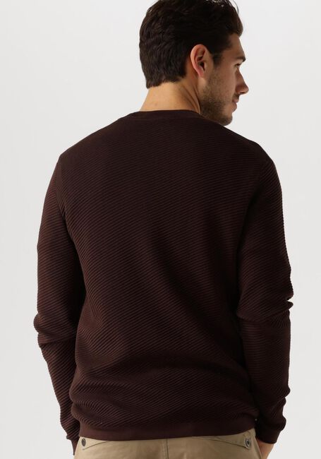 Bruine CAST IRON Trui MOCK NECK COTTON MODAL - large