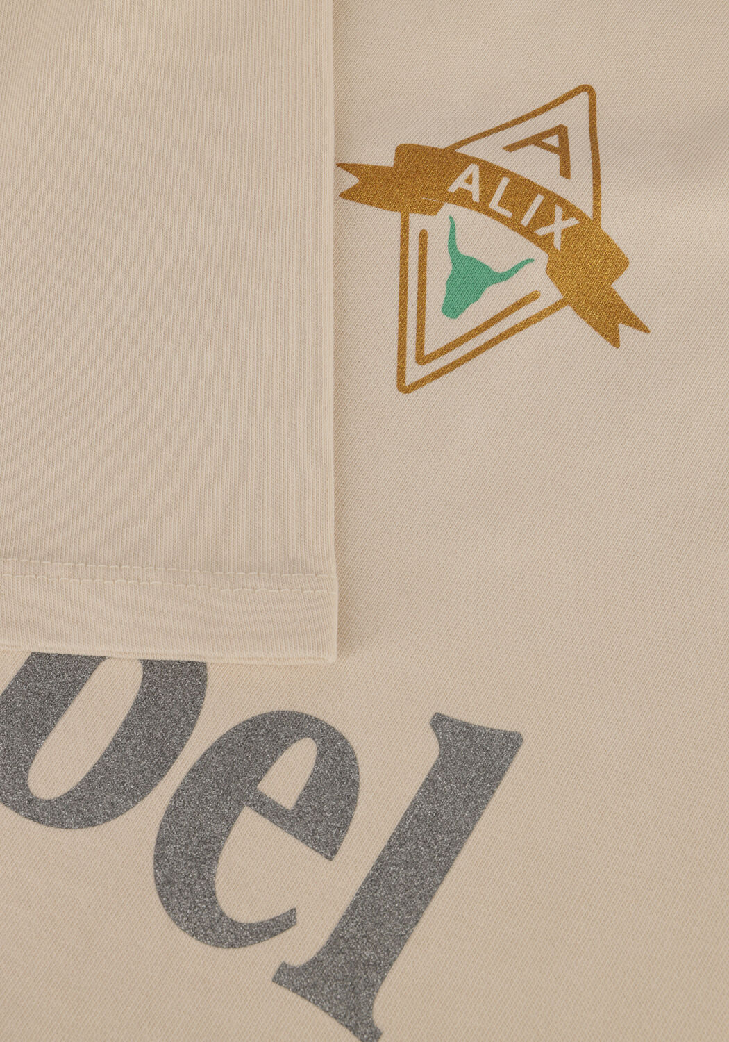 Beige ALIX THE LABEL T-shirt LADIES KNITTED THEL LABEL T-SHIRT - large