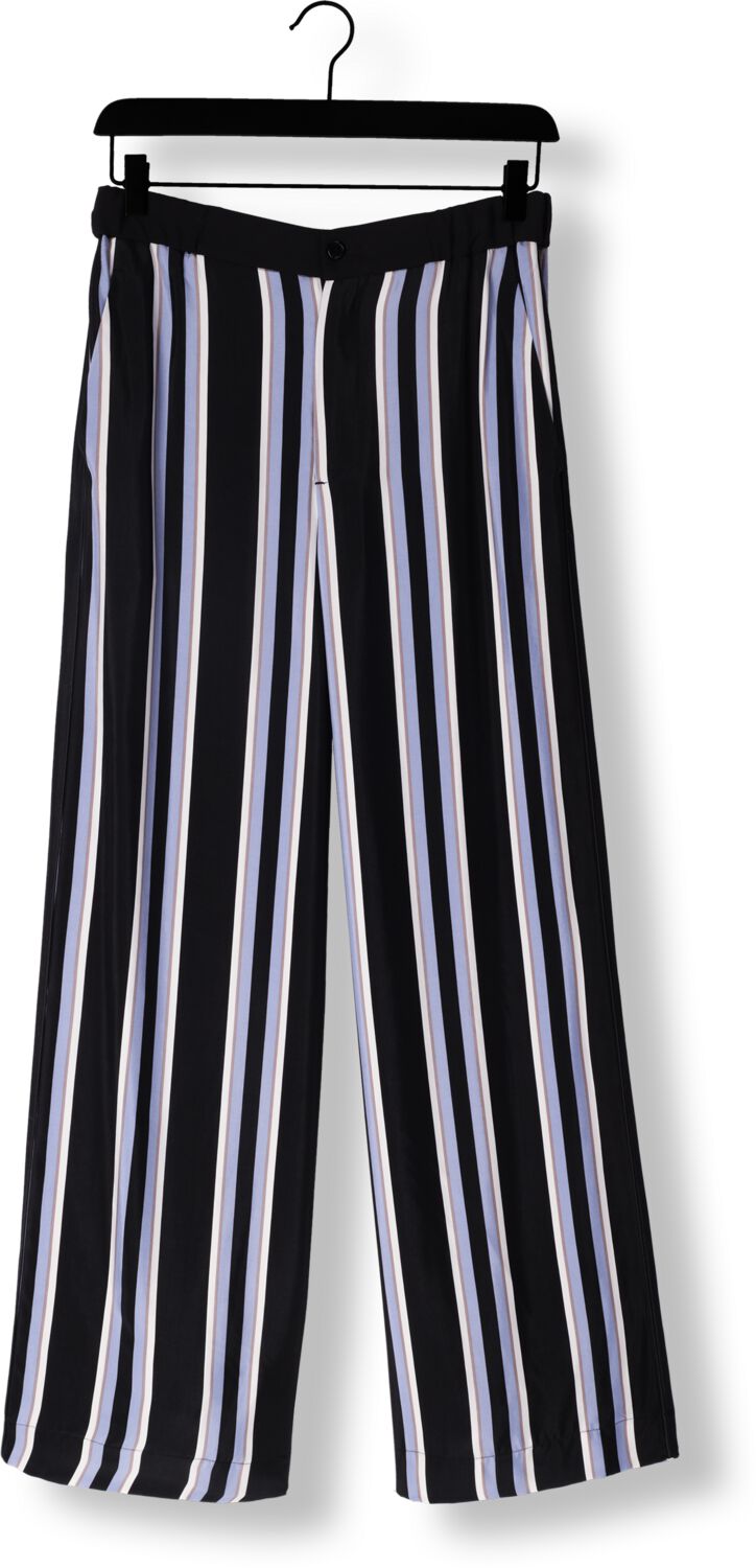 VANILIA Dames Broeken Striped Wide Leg Zwart