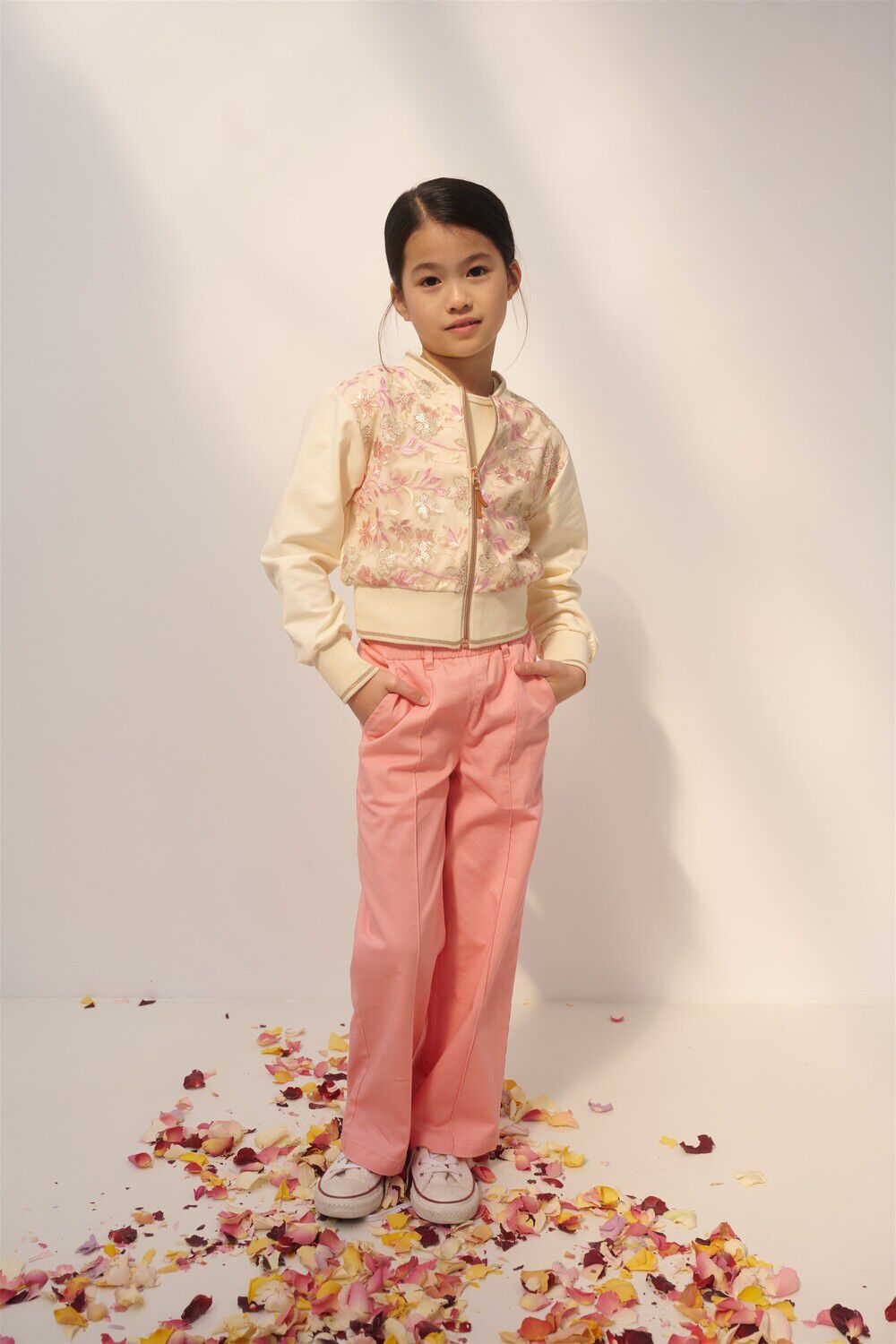 NONO Meisjes Broeken Sayla Stretc Twill Pants Roze