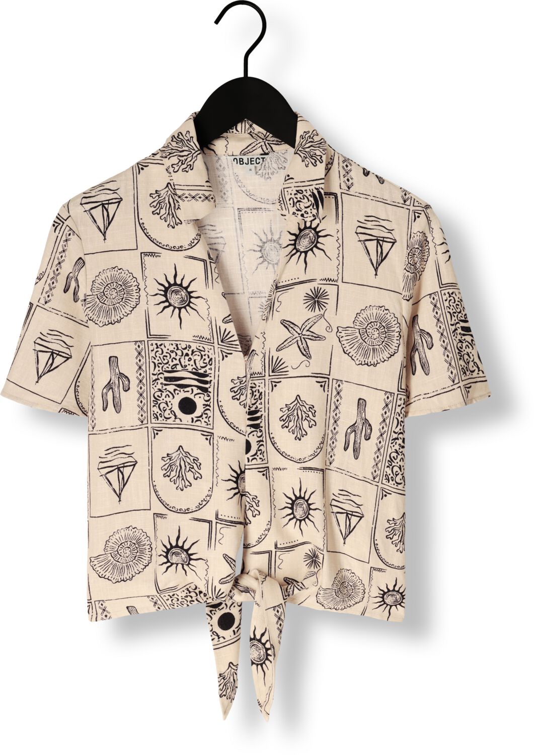 OBJECT Dames Blouses Objember Re S s Tie Shirt 139 Ecru