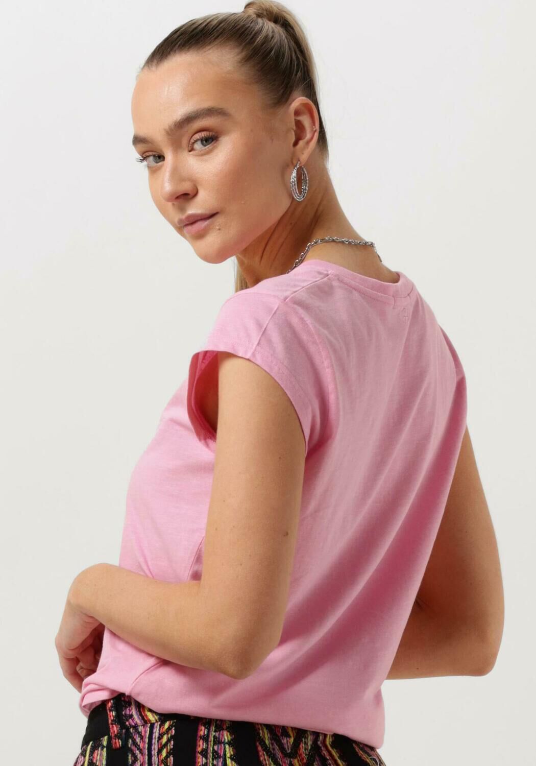 CC HEART Dames Tops & T-shirts Basic V-neck T-shirt Roze