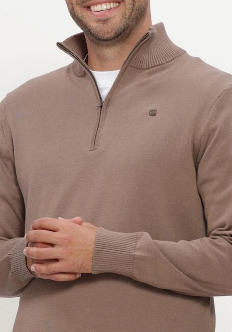 Camel G-STAR RAW Trui CORE REFINED HALF ZIP KNIT - large
