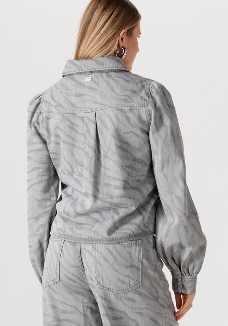 Grijze POM AMSTERDAM Blouses BLOUSE DENIM ANIMAL PRINT - large