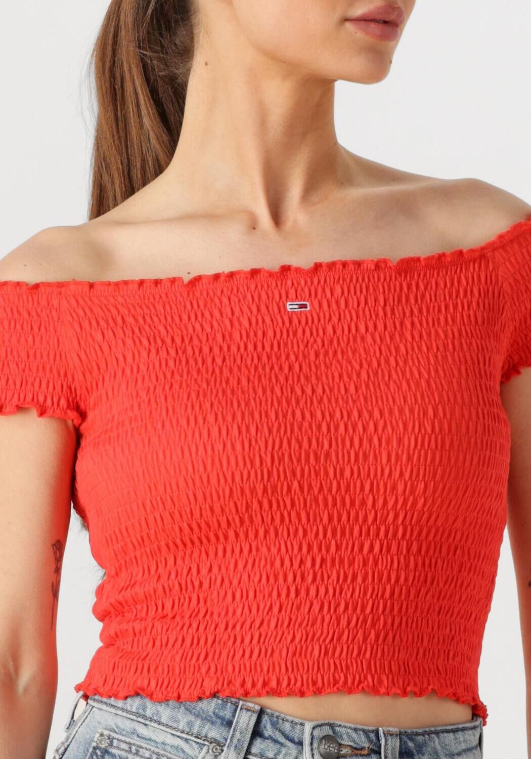 TOMMY JEANS Dames Tops & T-shirts Tjw Crp Smock Top Oranje