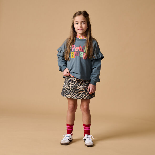 Donkergrijze PETIT BLUSH Sweater JUNE RUFFLE SWEATER - large