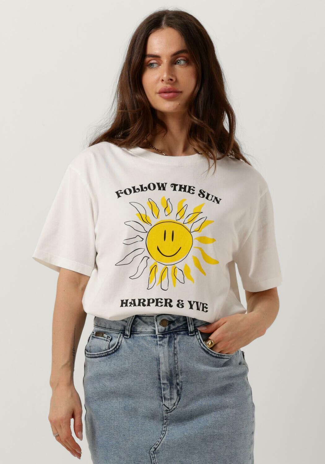 HARPER & YVE Dames Tops & T-shirts Smiley-ss Wit