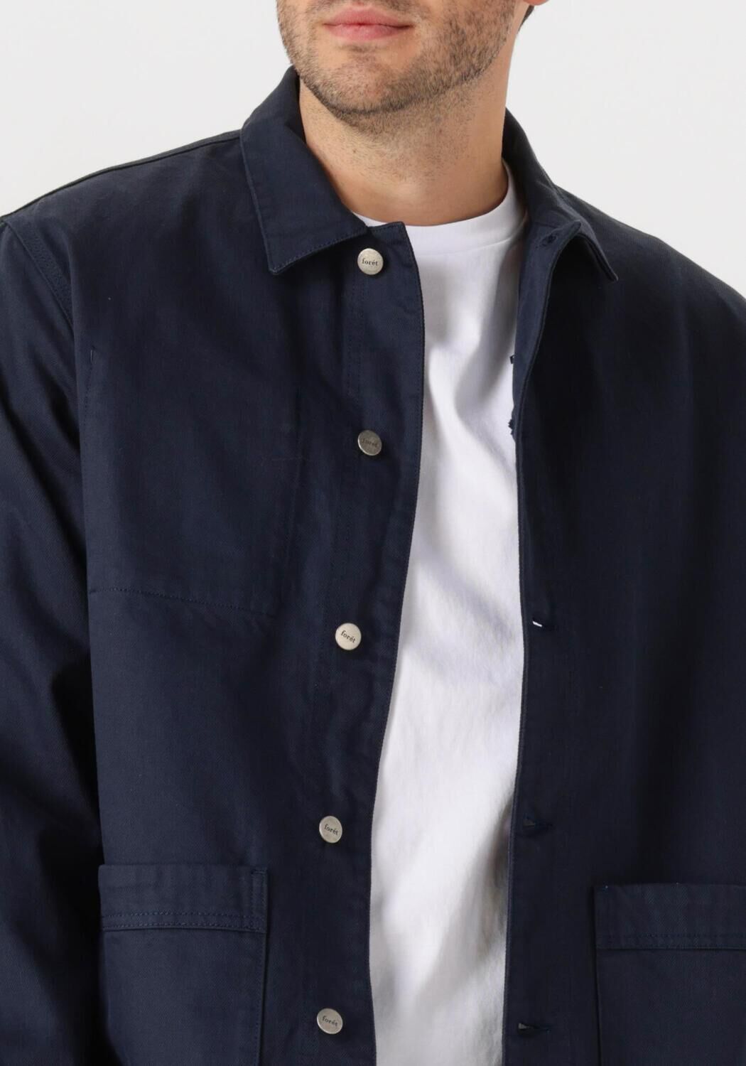 FORÉT Forét Heren Overshirts Rowan Logo Overshirt Donkerblauw