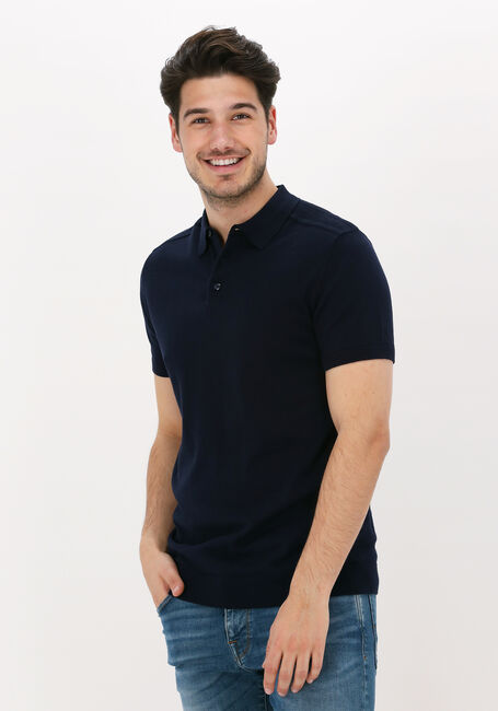Donkerblauwe SELECTED HOMME Polo SLHBERG SS POLO NECK B - large