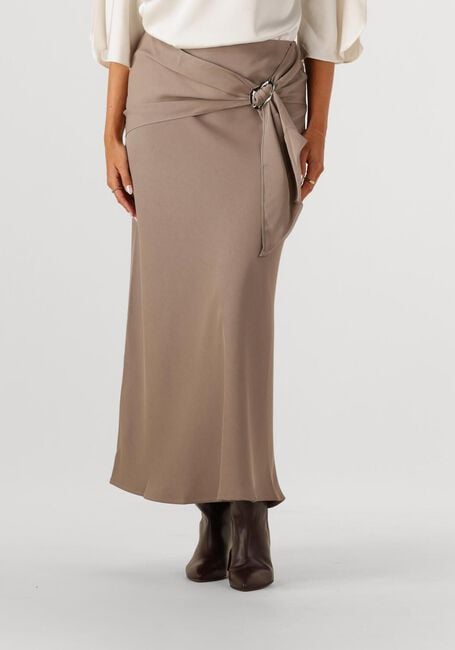 Taupe NEO NOIR Midirok KIT DULL SATEEN SKIRT - large