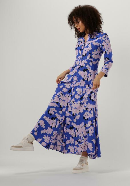 Blauwe Y.A.S. Maxi jurk YASSAVANNA LONG SHIRT DRESS - large