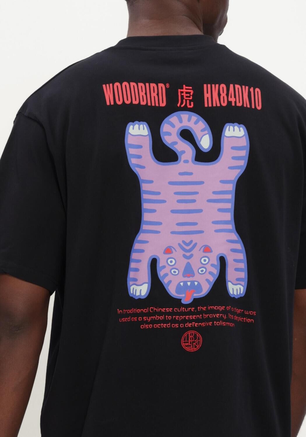 Zwarte WOODBIRD T-shirt WBBAINE TIGER TEE - large
