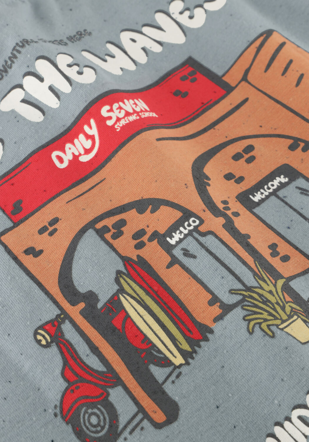 Lichtblauwe DAILY7 T-shirt T-SHIRT BACKPRINT - large