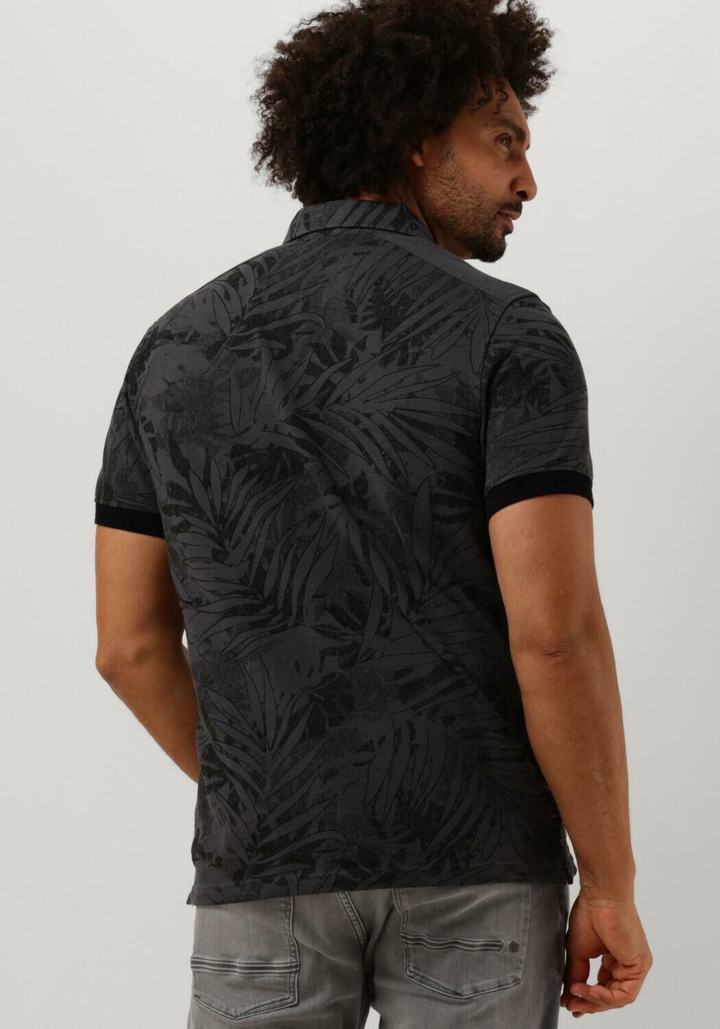 Donkergrijze PME LEGEND Polo SHORT SLEEVE POLO PIQUE MELANGE AOP
