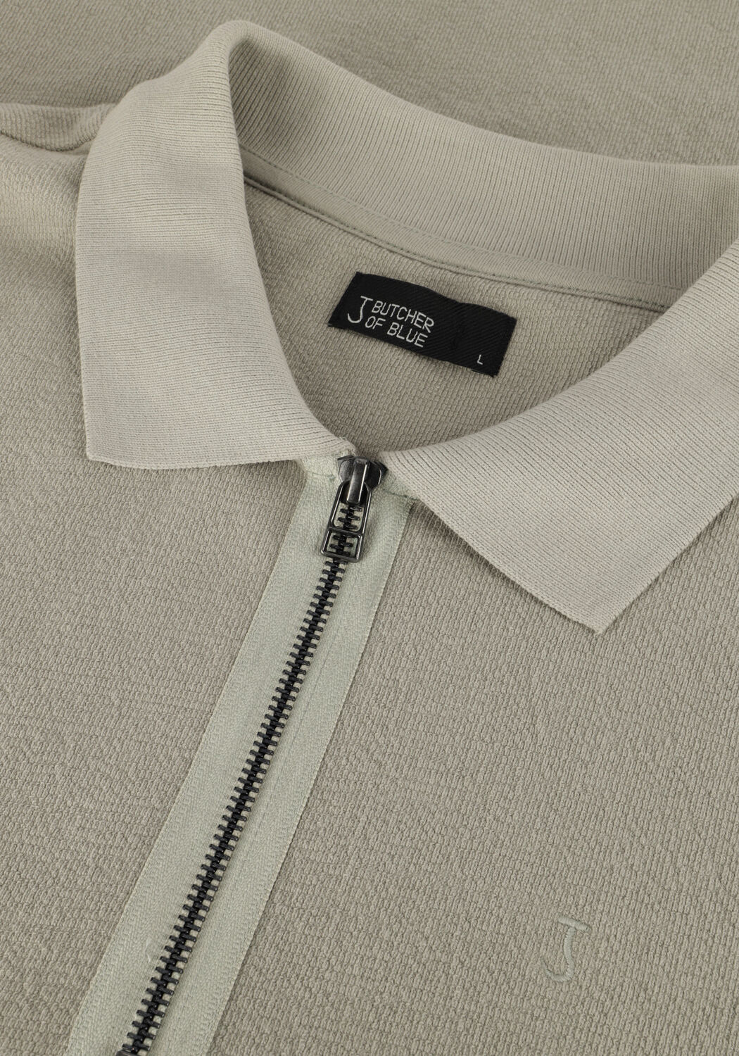 Groene BUTCHER OF BLUE Polo ADRIEN LOOSE ZIP POLO - large