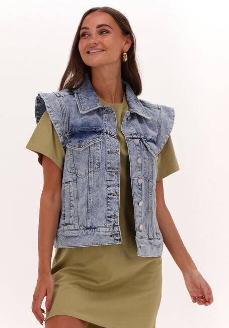 Blauwe NOTES DU NORD Gilet DEMI BLUE DENIM VEST - large