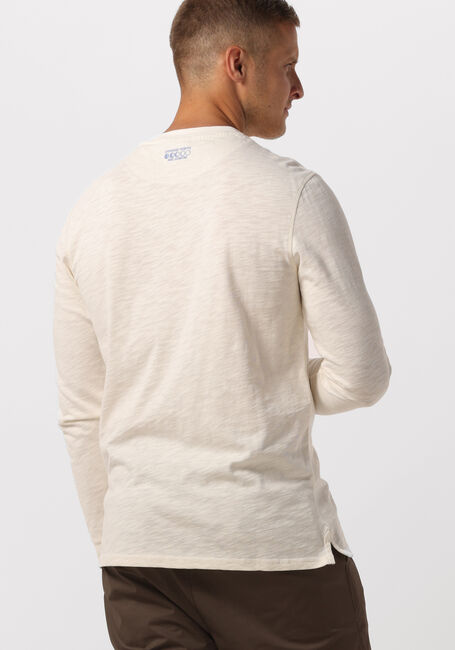 Gebroken wit SCOTCH & SODA Polo / T-shirt SLUB HENLEY LONG SLEEVE TEE - large