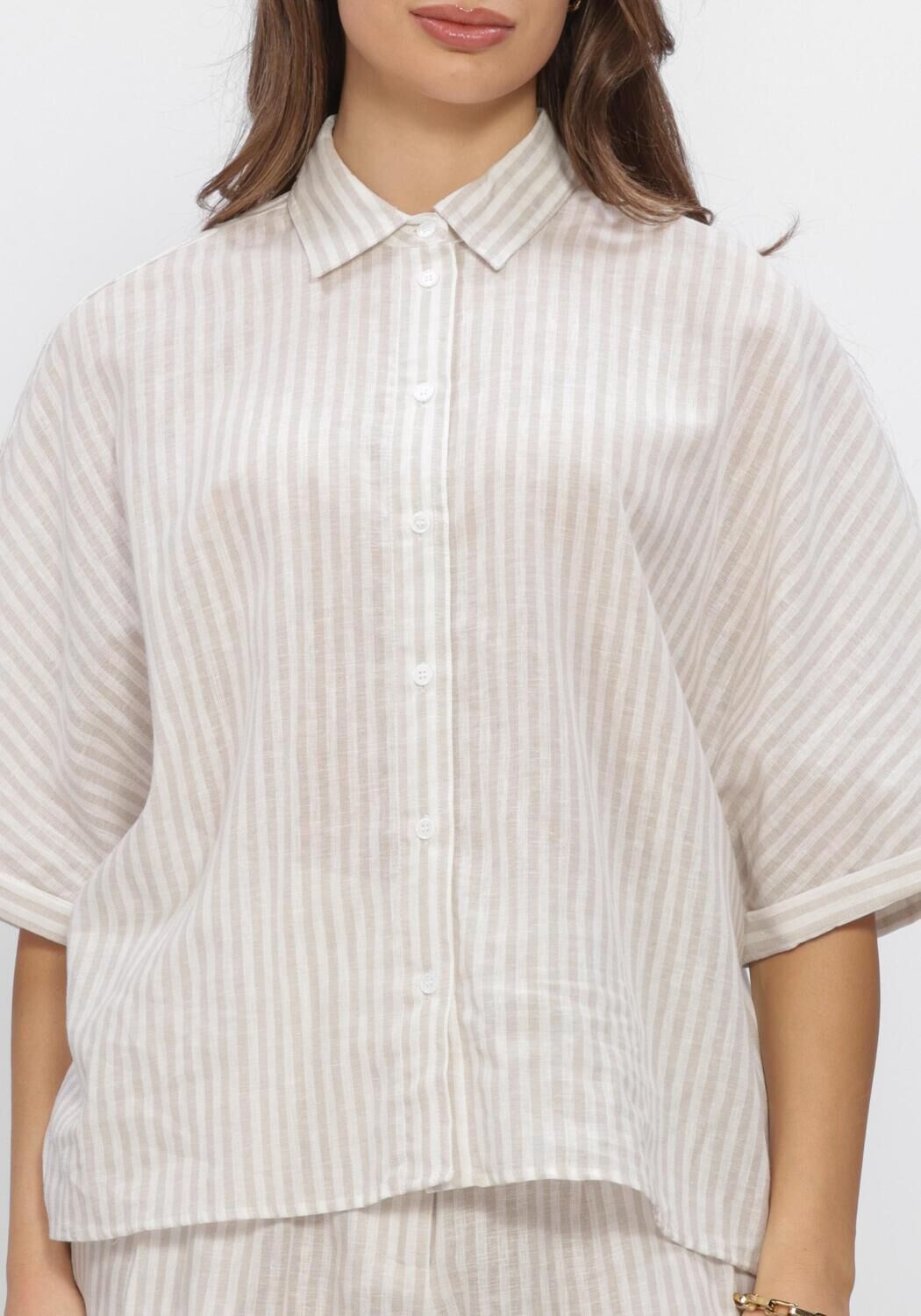 Grijze WITHBLACK Blouses WBLBIANCA BATSLEEVE SHIRT - large