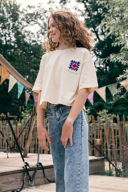 Gebroken wit LOOXS T-shirt OVERSIZED CROP T-SHIRT - large